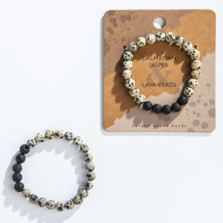 Dalmatian Jasper Diffuser Bracelet  | Shoppe Geo