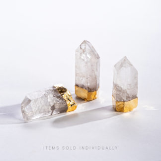 Gold Plated Standing Quartz Point  |  Shoppe Geo